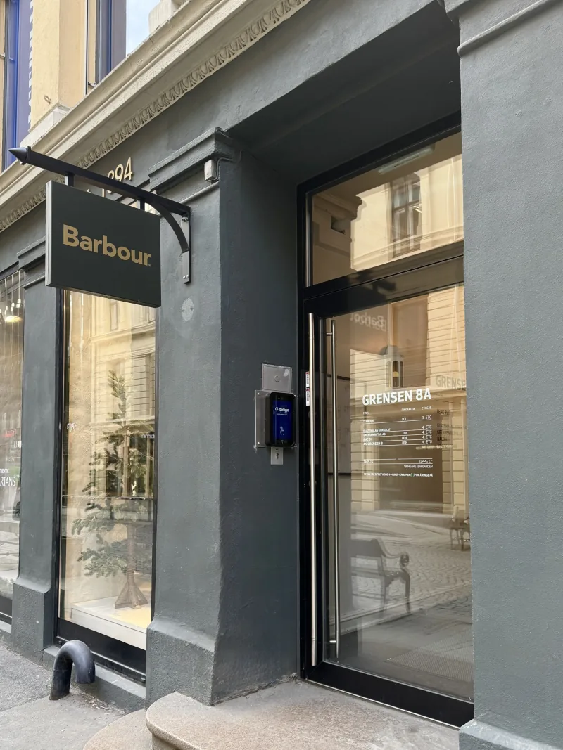 Defigo-equipped entrance in a Norwegian residential building
